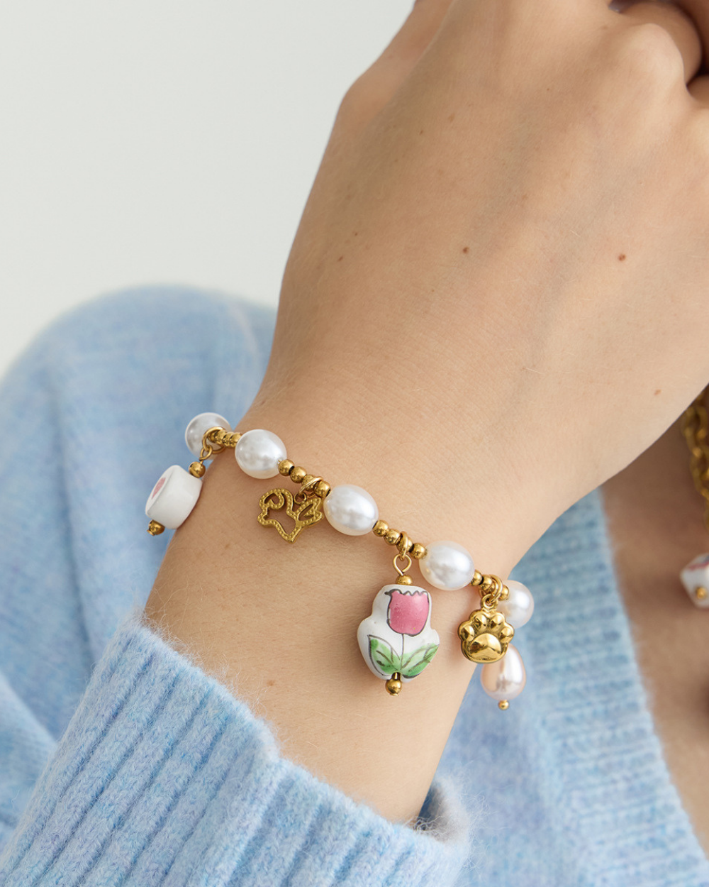Playful Paw & Heart Charm Bracelet