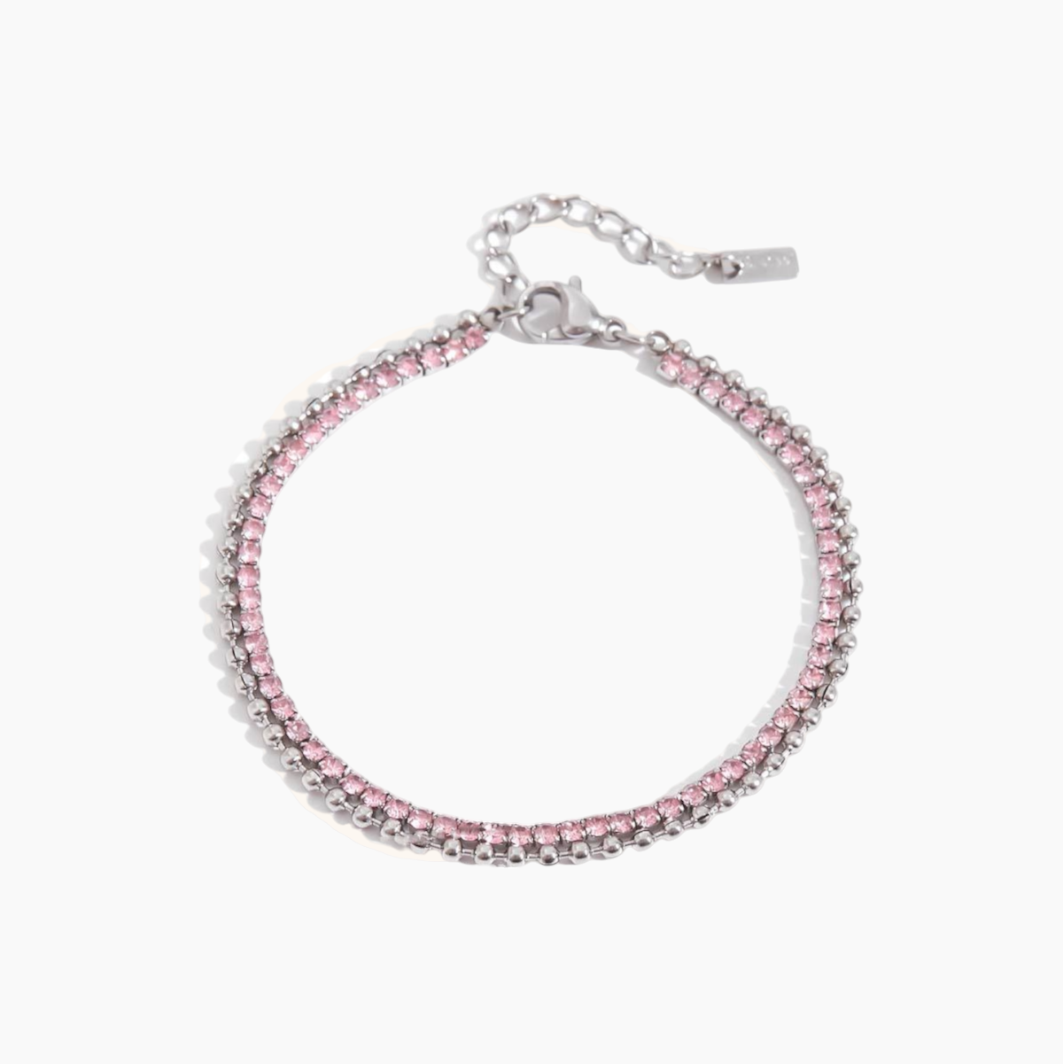 GleamEdge Dual-Tone Tennis Bracelet - Silver