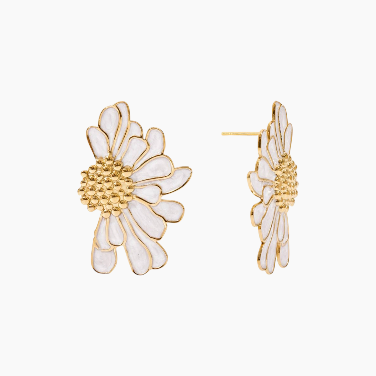 Petal Bloom Earrings - White