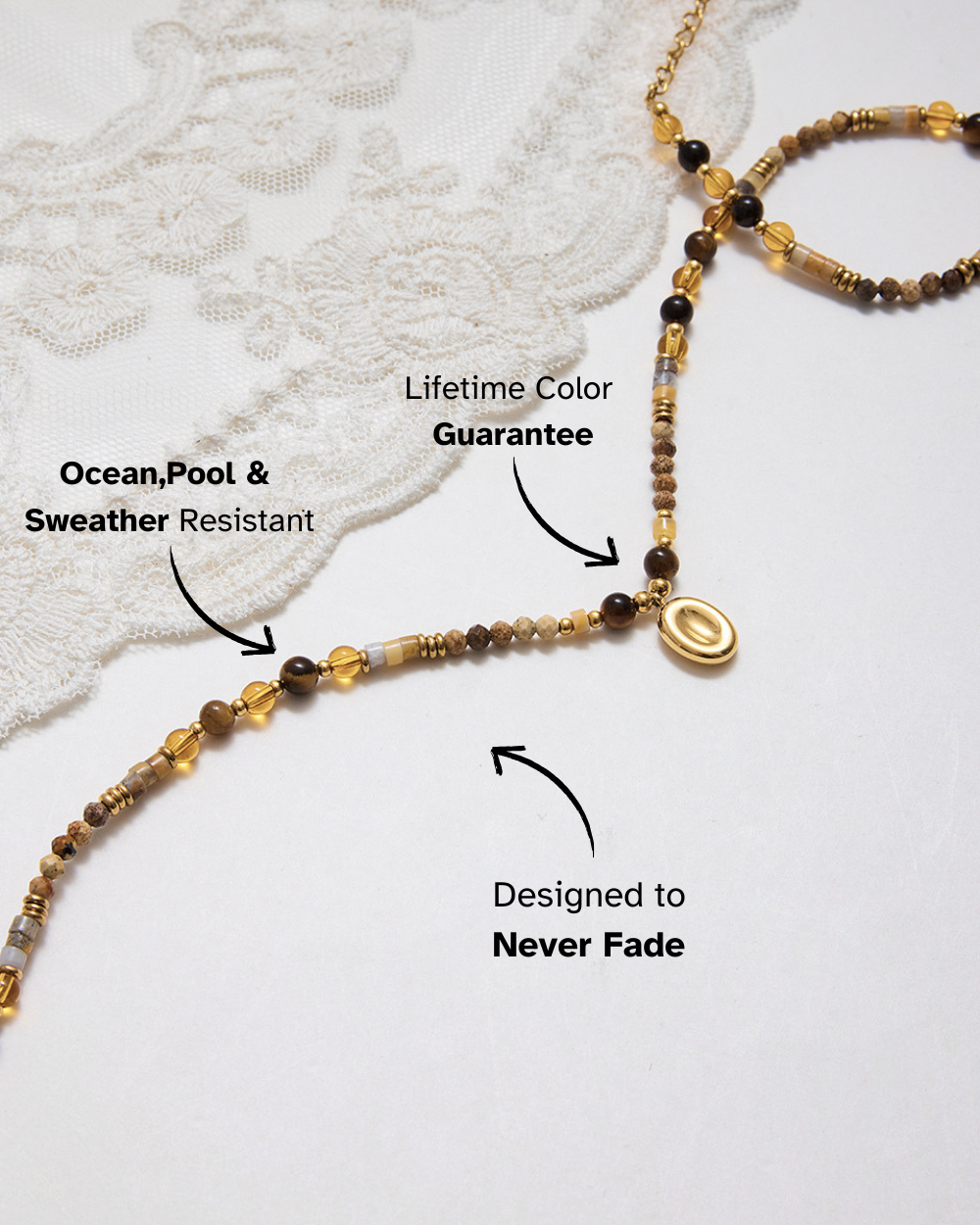 Amber Glow Beaded Necklace