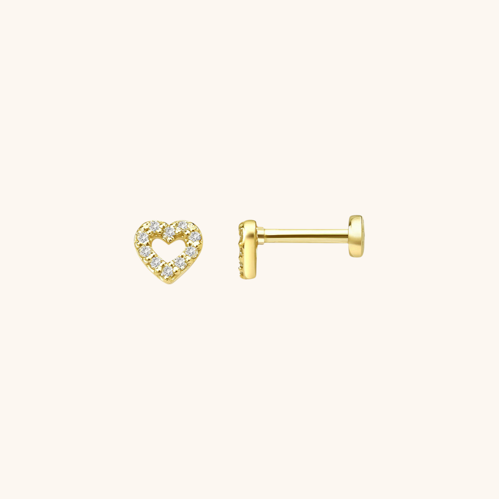 Heart-Shaped Stud Earrings