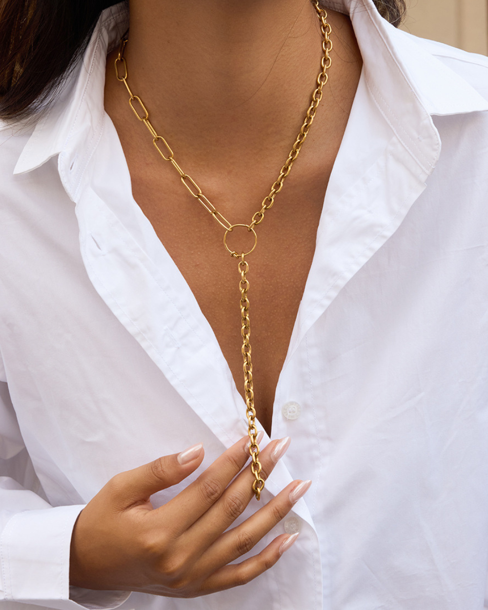 Orbit Drop Chain Necklace