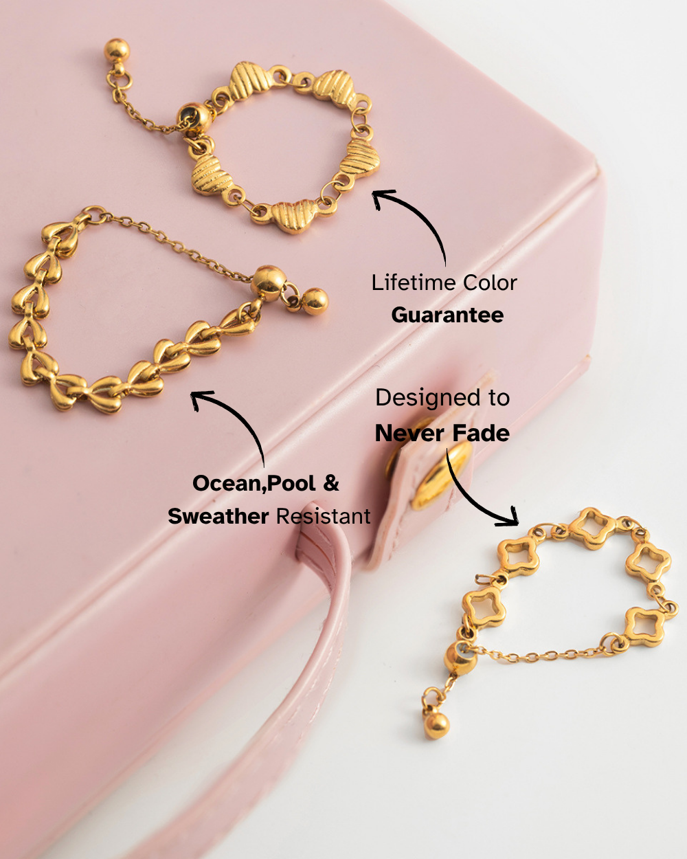 Tiny Hearts Charm Finger Chain