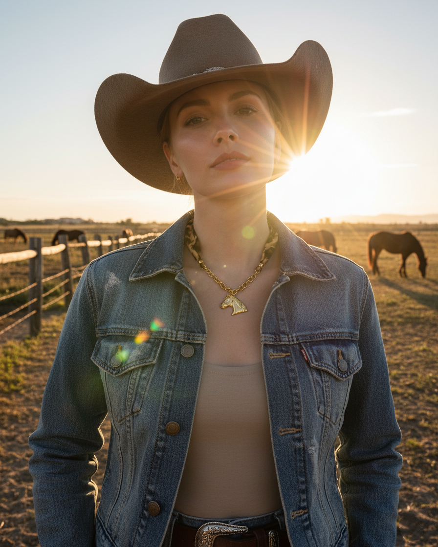 Wild Horse Pendant Necklace – Leopard Strap