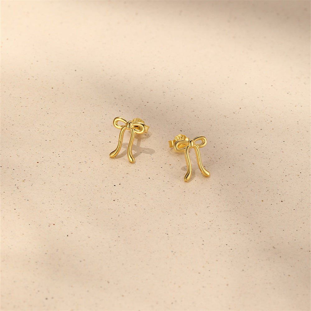 925 Sterling Silver Bow Earrings - mifjewelry