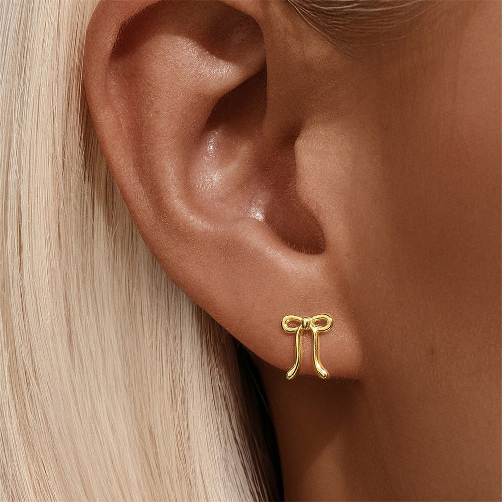 925 Sterling Silver Bow Earrings - mifjewelry