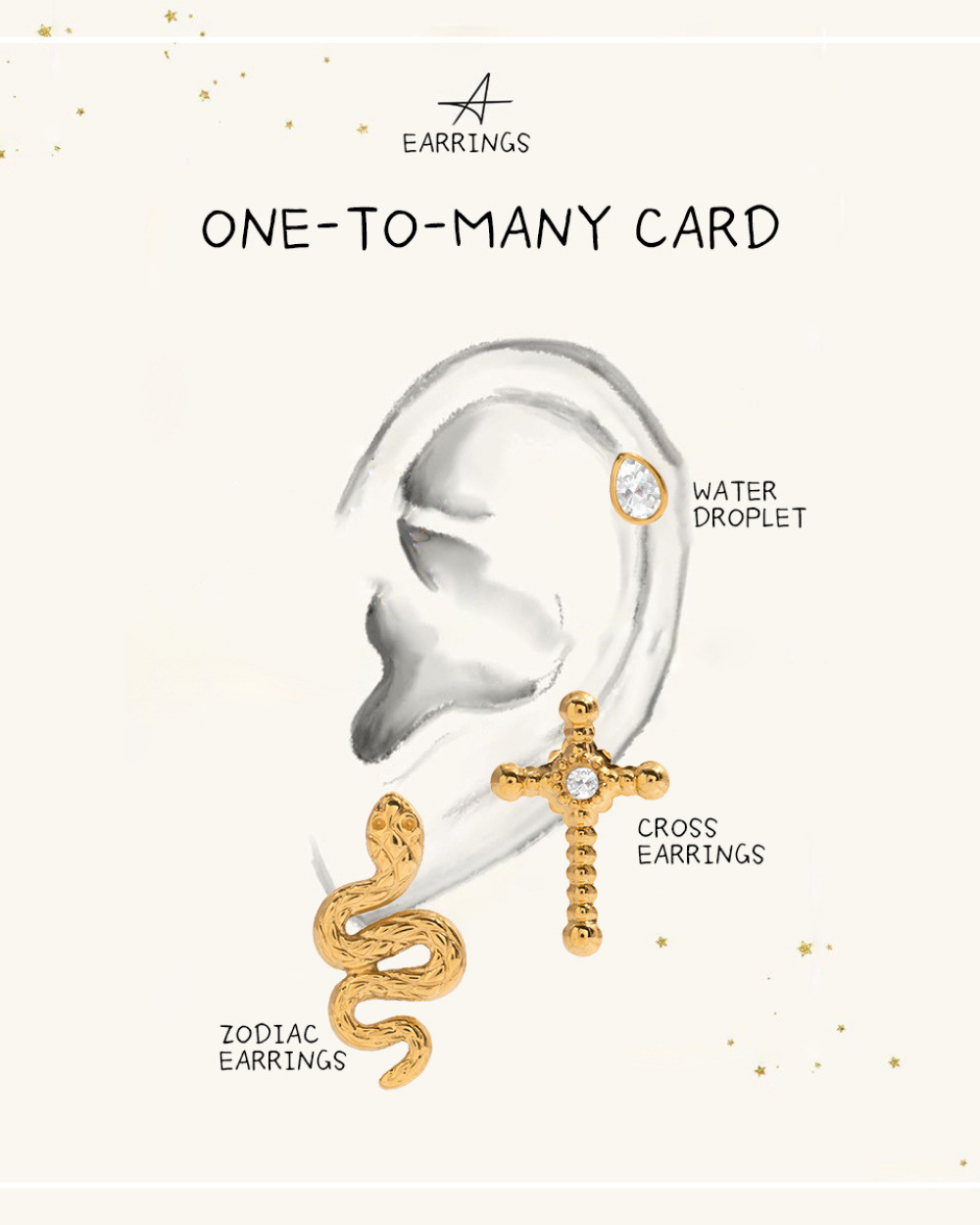 Mystic Guardian 3-Pairs Earrings Set