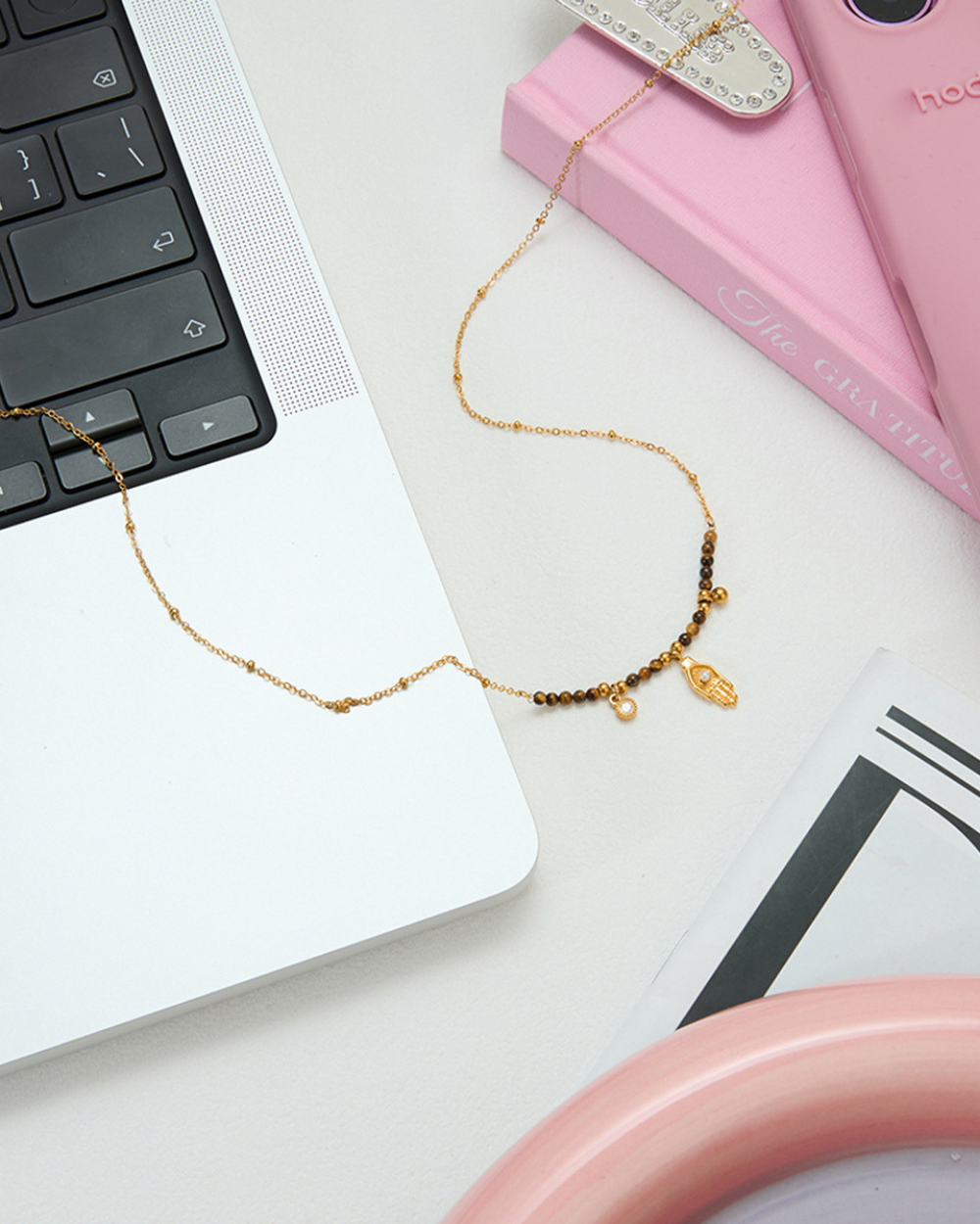 Hamsa Protection Beaded Necklace
