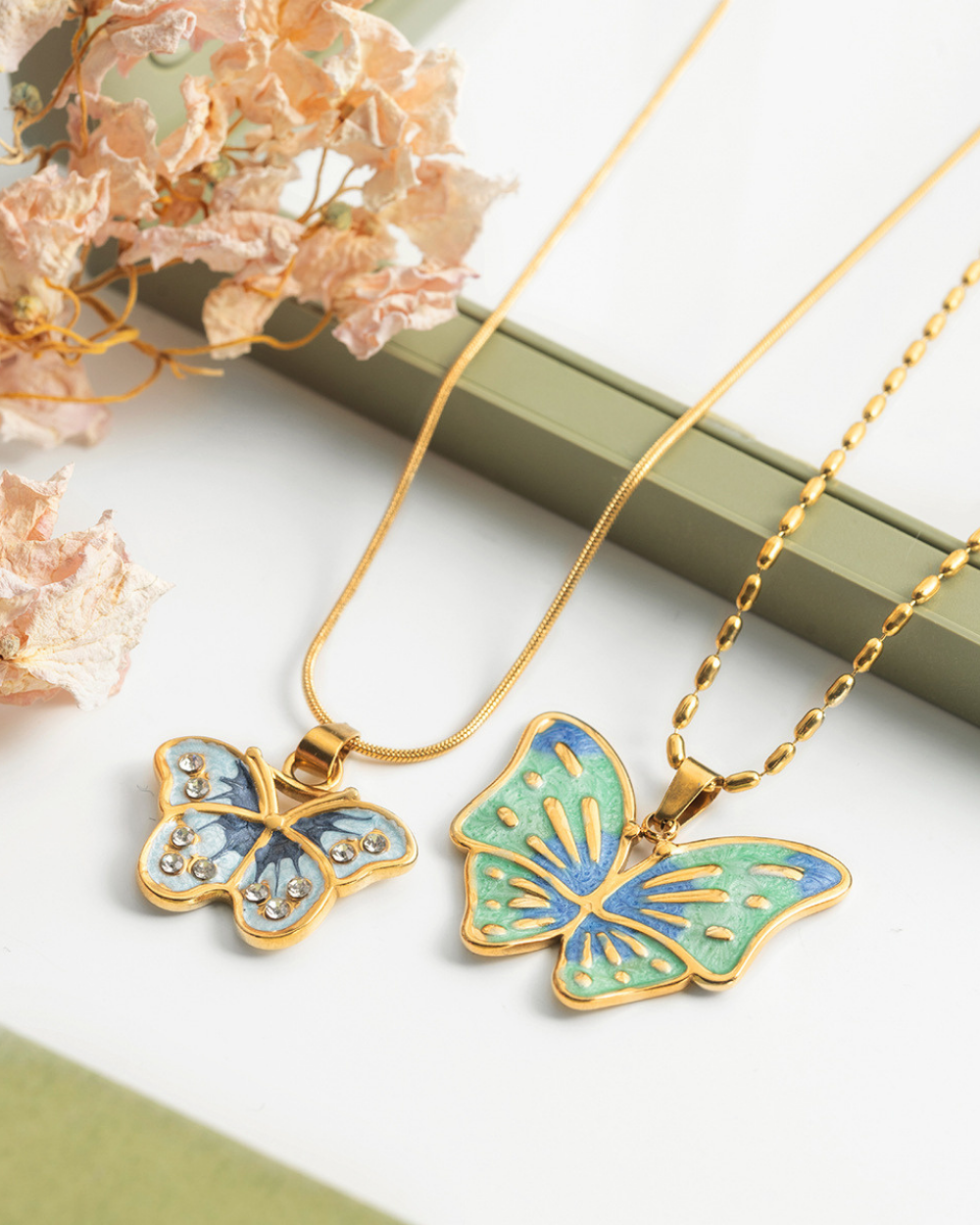 Aqua Dream Butterfly Necklace
