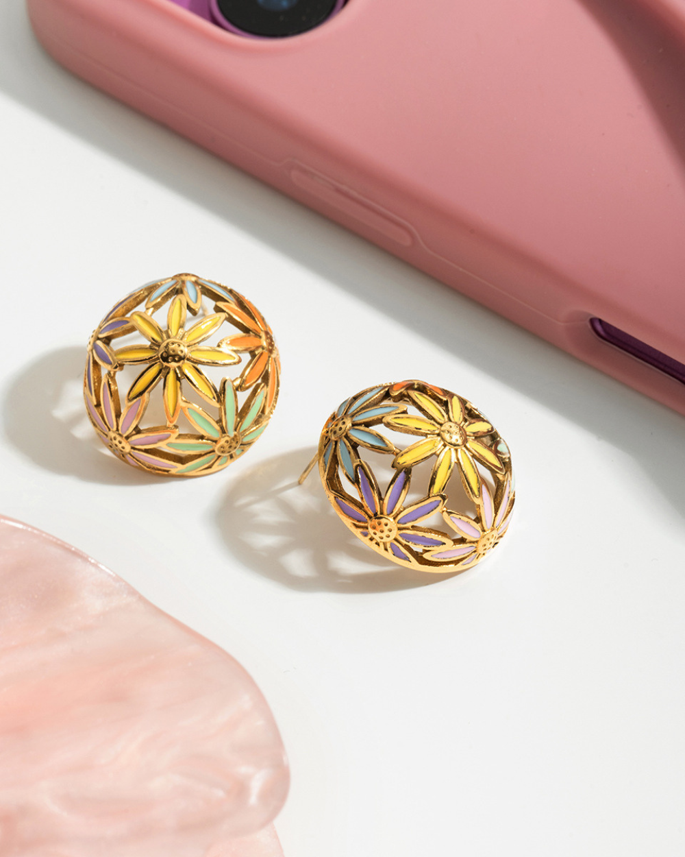 Blooming Colors Flower Earrings
