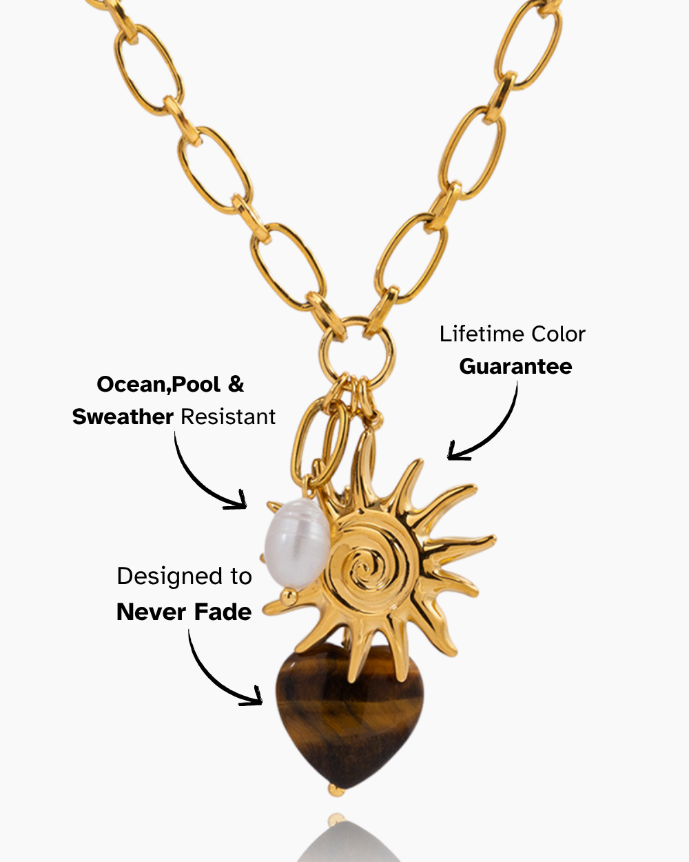 Solar Heart Tiger Eye Necklace