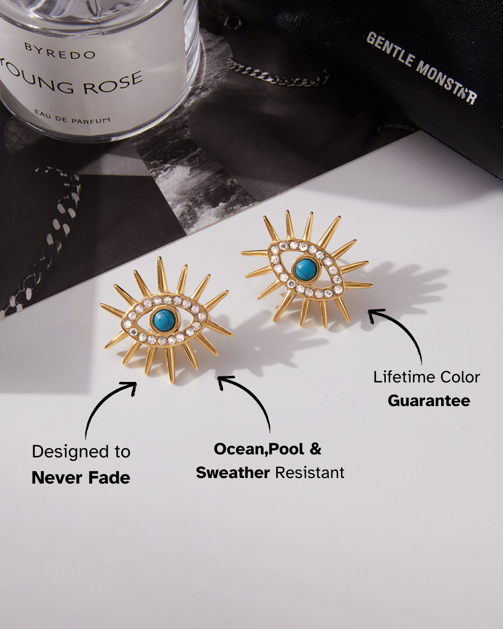 Solar Guardian Eye Earrings