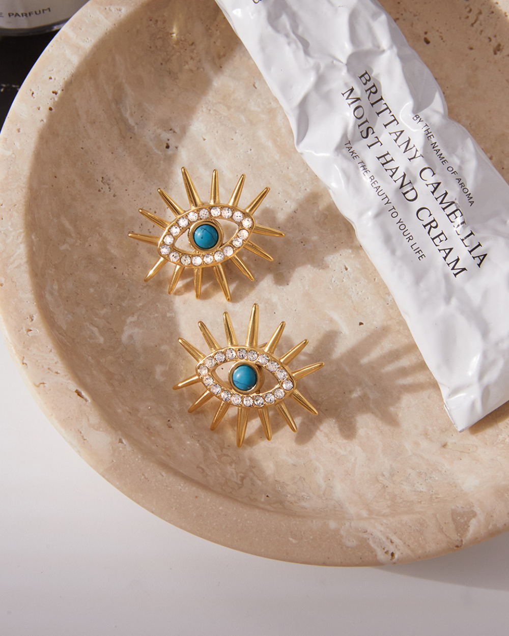 Solar Guardian Eye Earrings