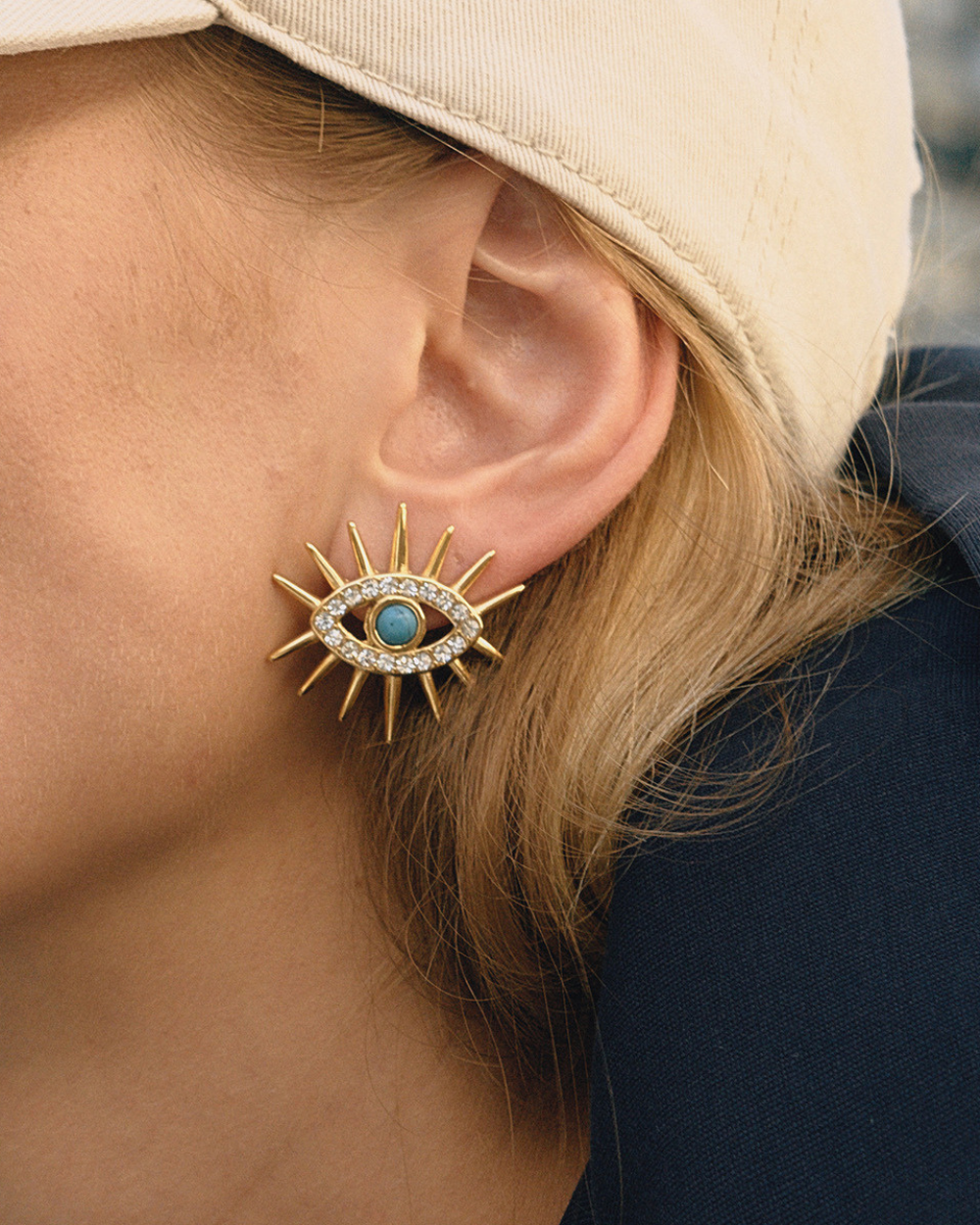 Solar Guardian Eye Earrings