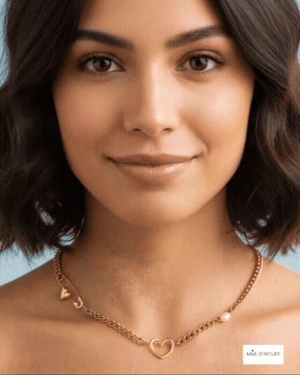 Heart-Pin Chain Necklace