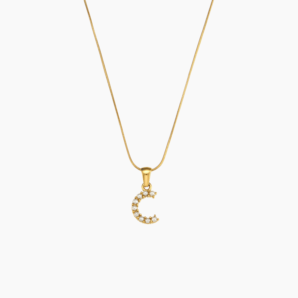 Pearl Initial Pendant Necklace