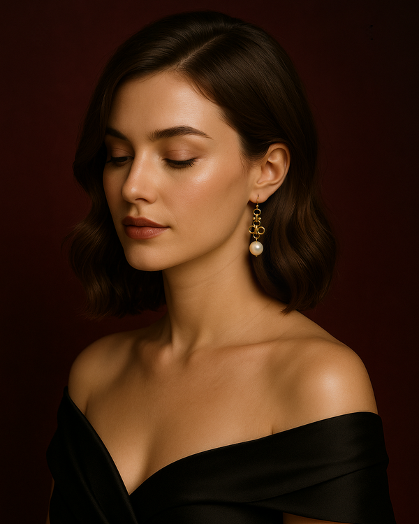 Clover Pearl Drop Earrings