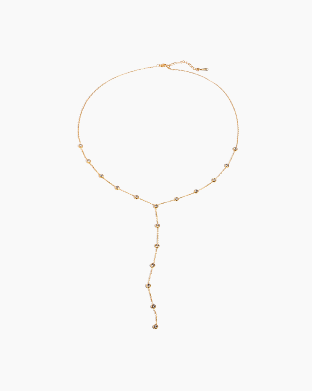 Gold necklace on a white background