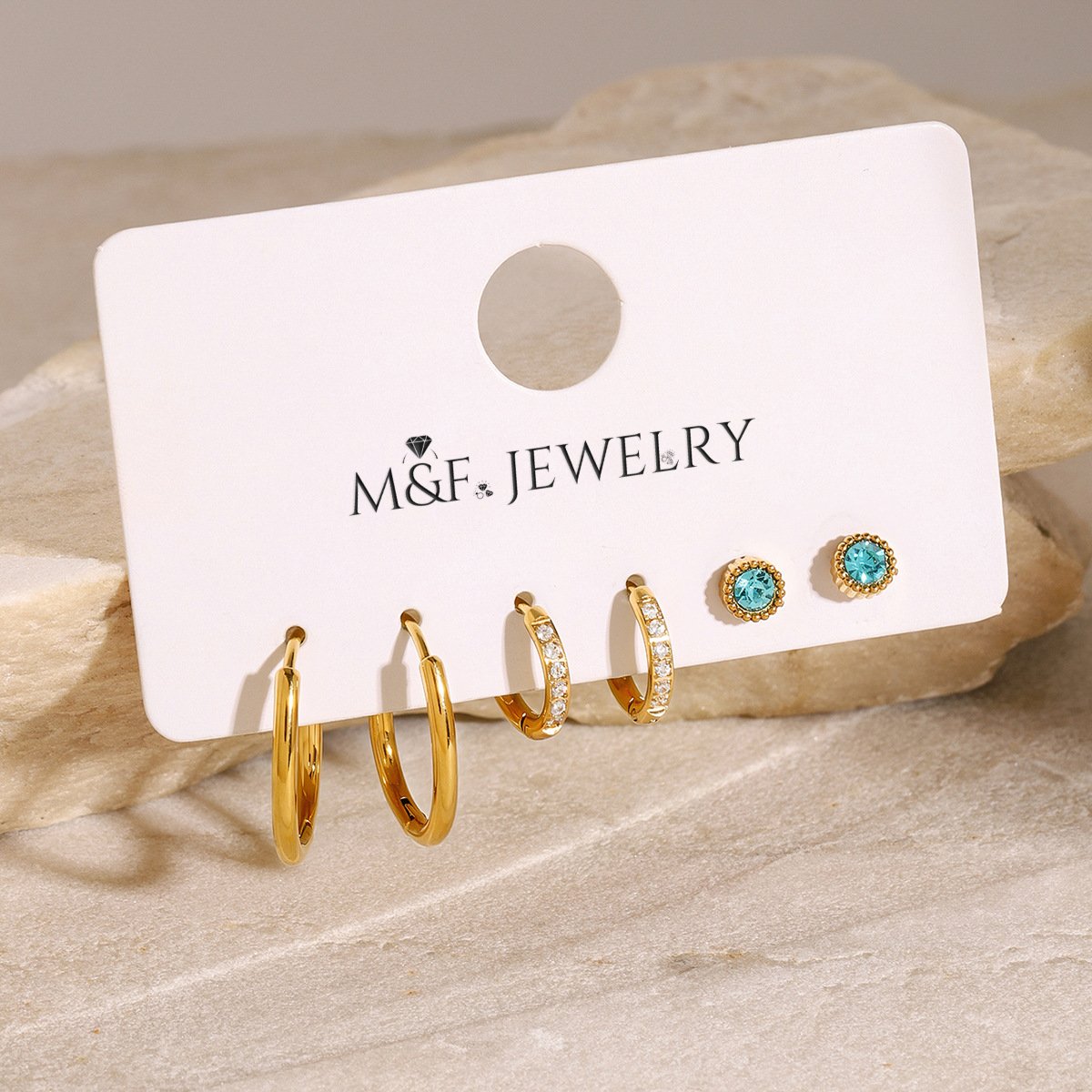 tiny gold hoop huggie earrings with zircon crystals, lightweight and hypoallergenic