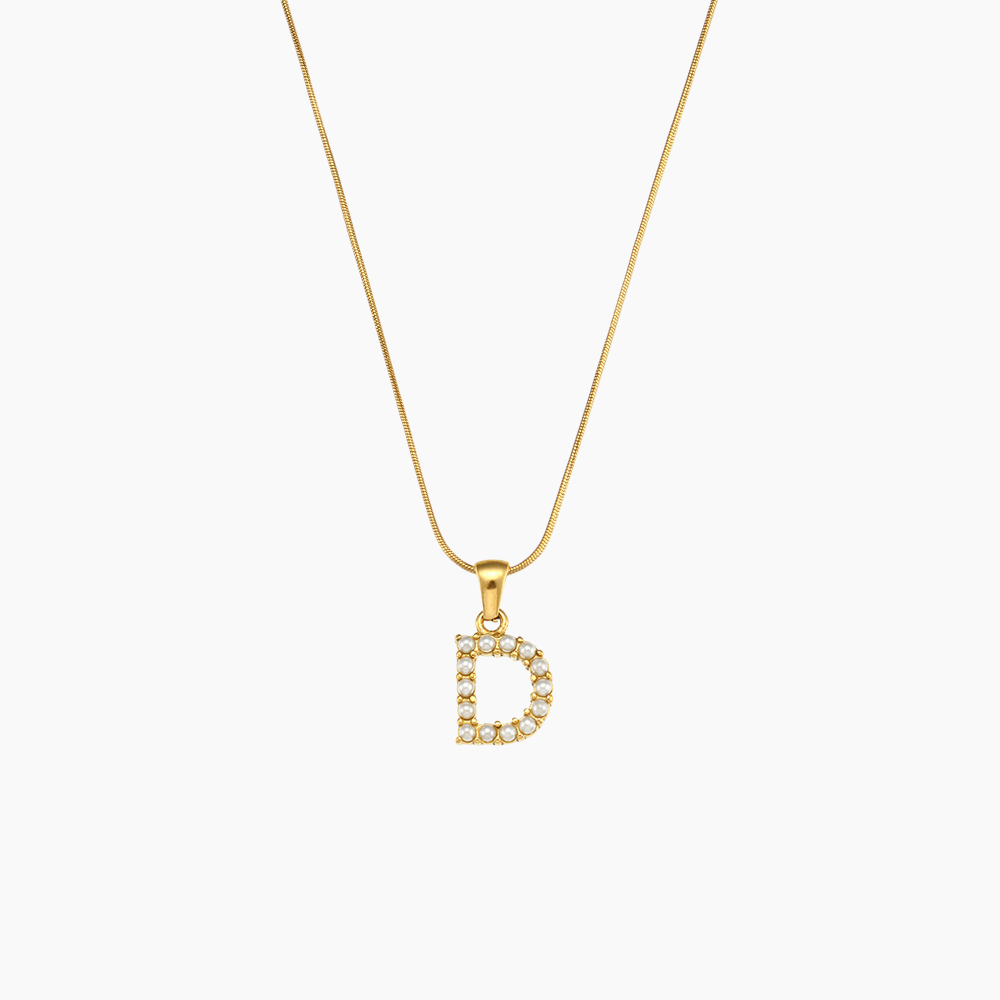 Pearl Initial Pendant Necklace