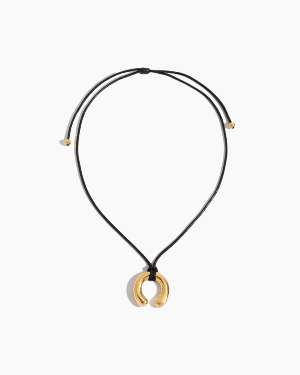 Necklace with a gold pendant on a white background