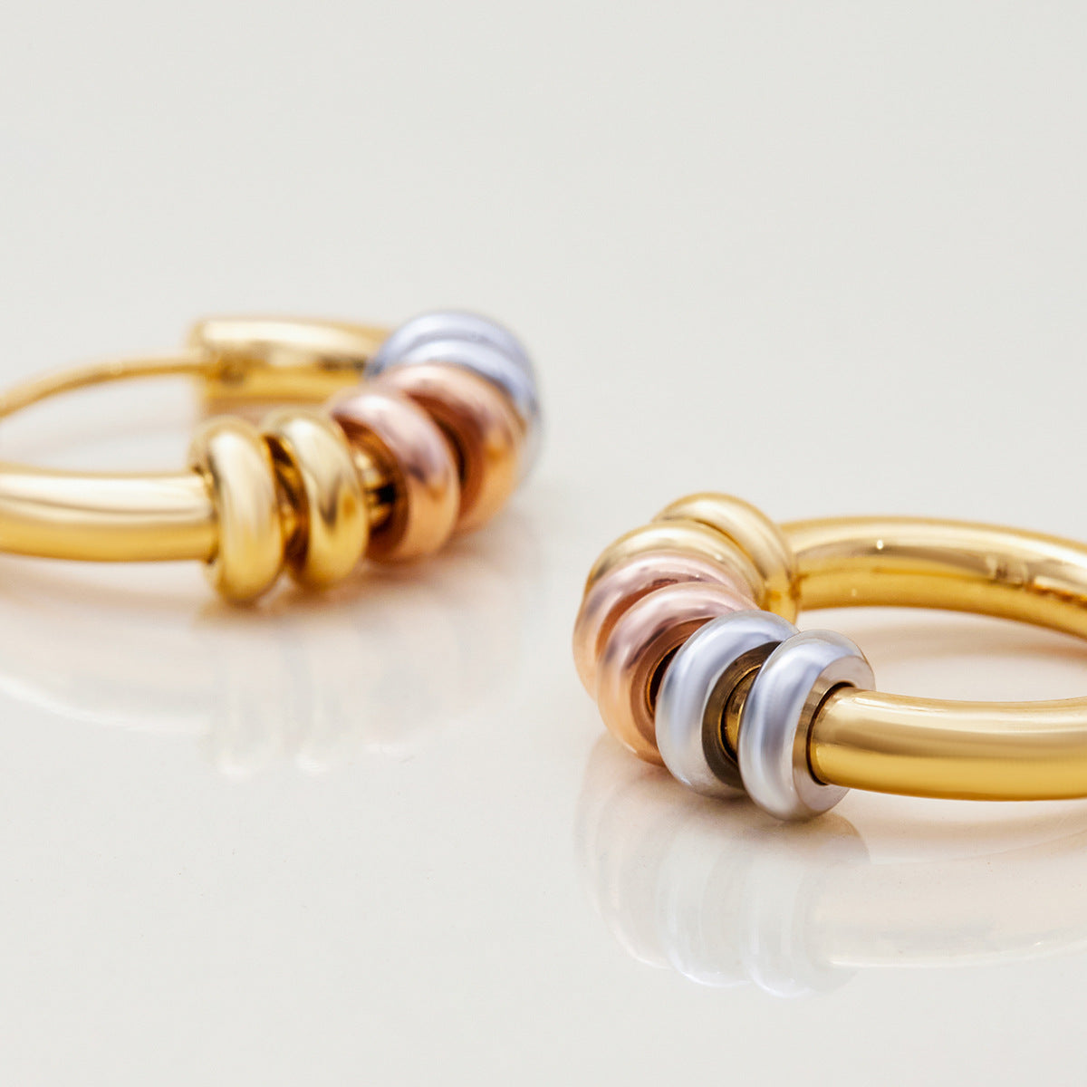 Durable color-block hoops for beach or daily wear