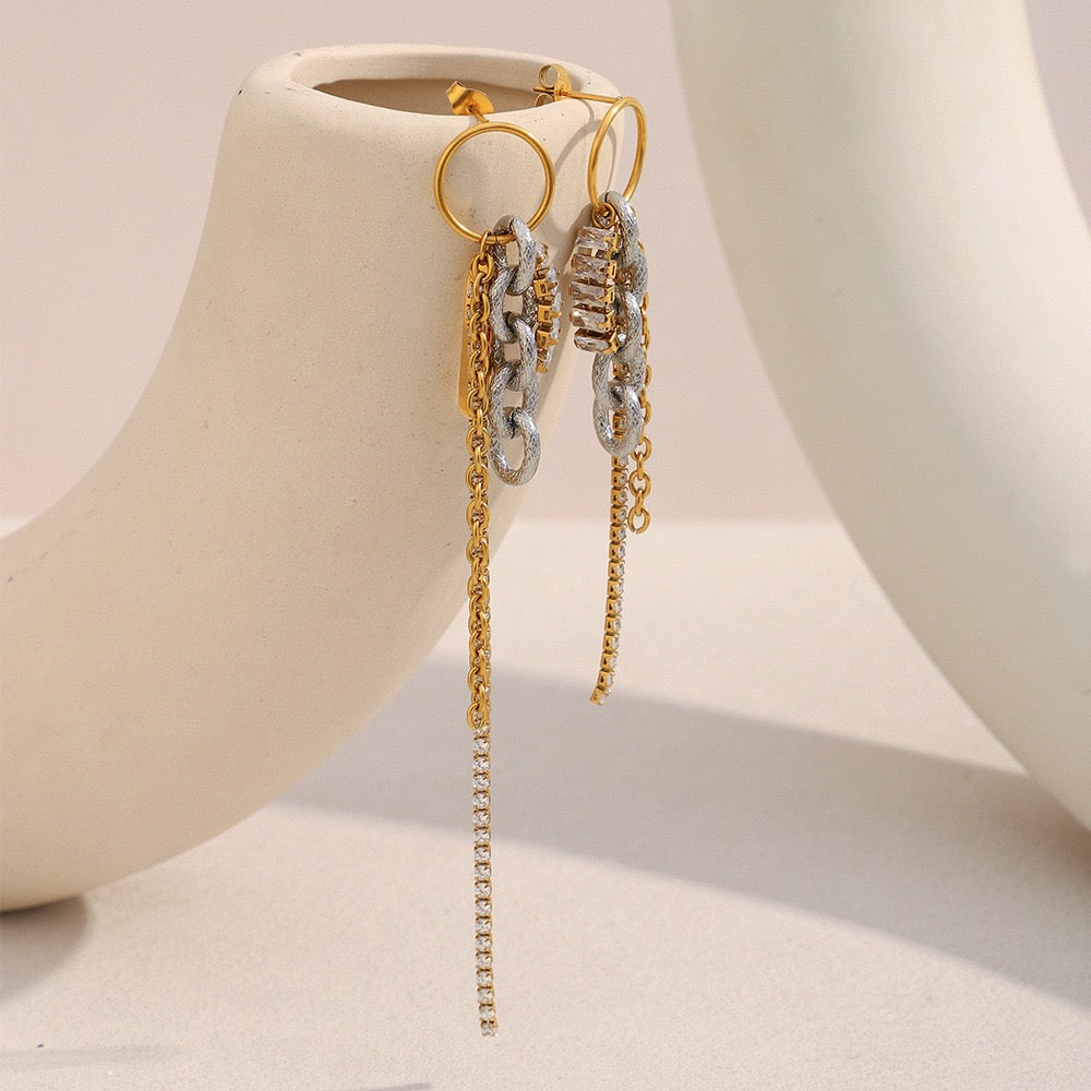 Rebel Glint Chain Drop Earrings