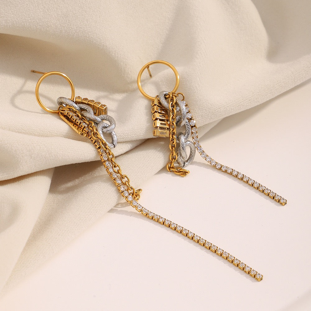 Rebel Glint Chain Drop Earrings