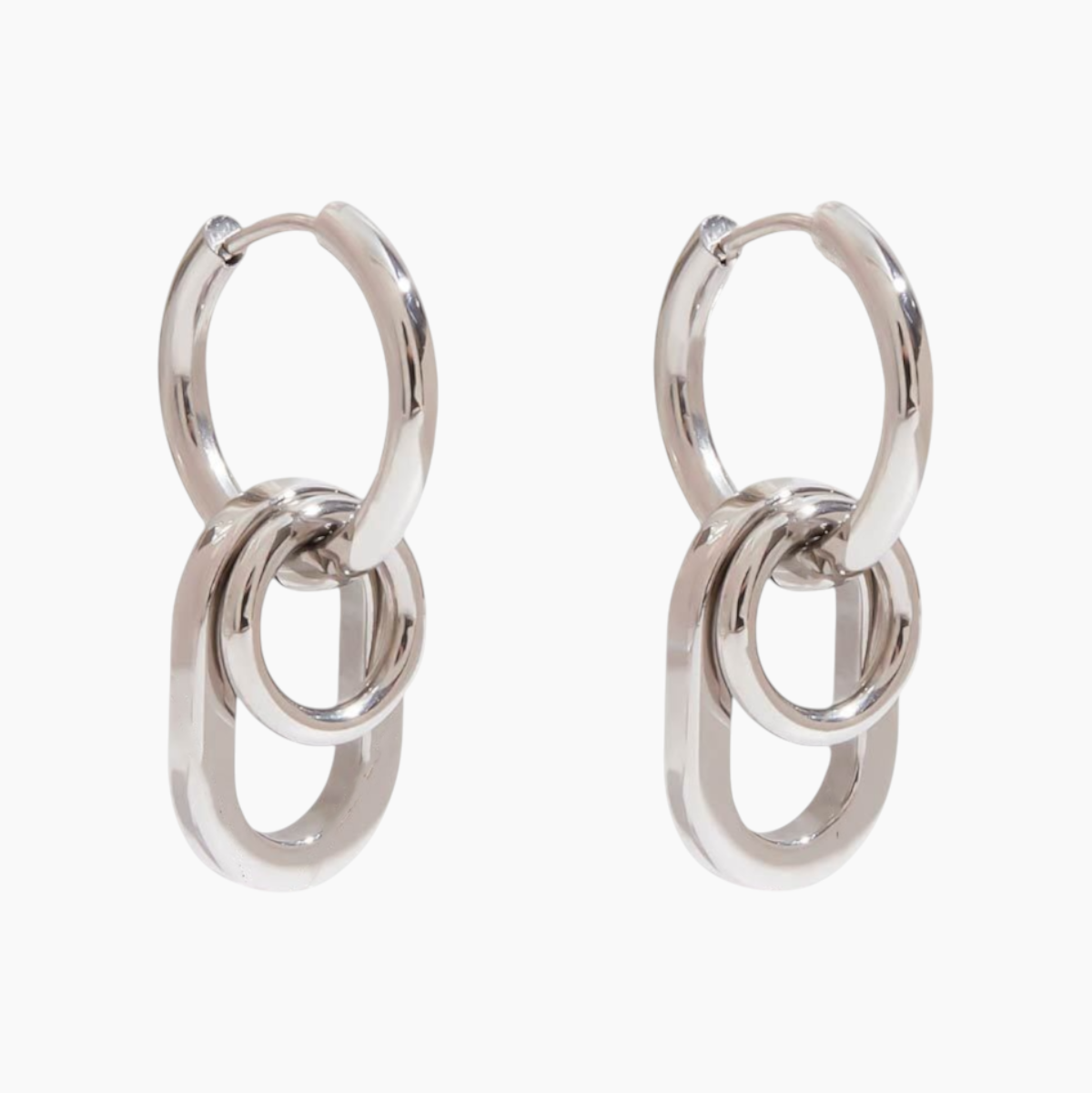 Echo Link Drop Earrings - Silver