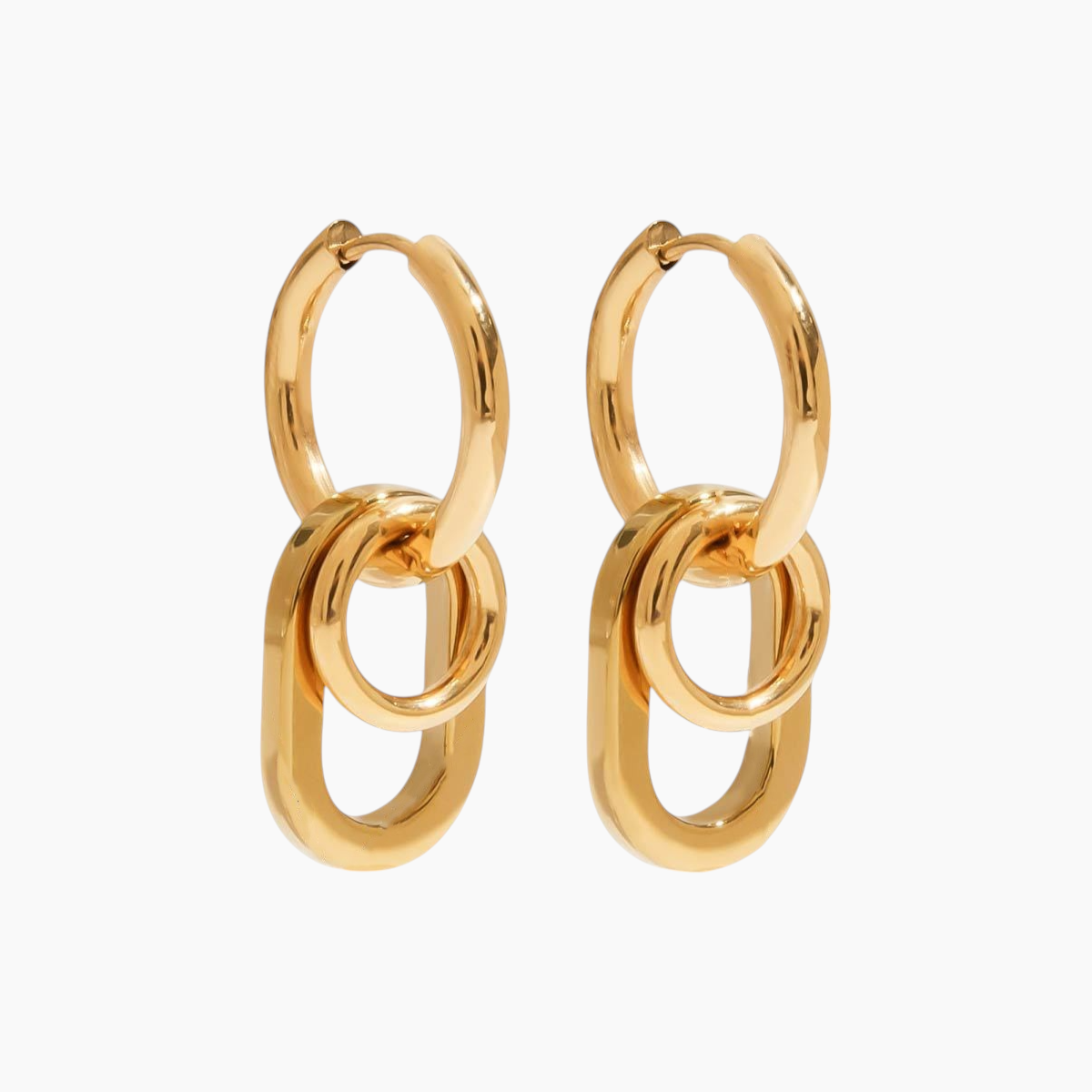 Echo Link Drop Earrings - Golden