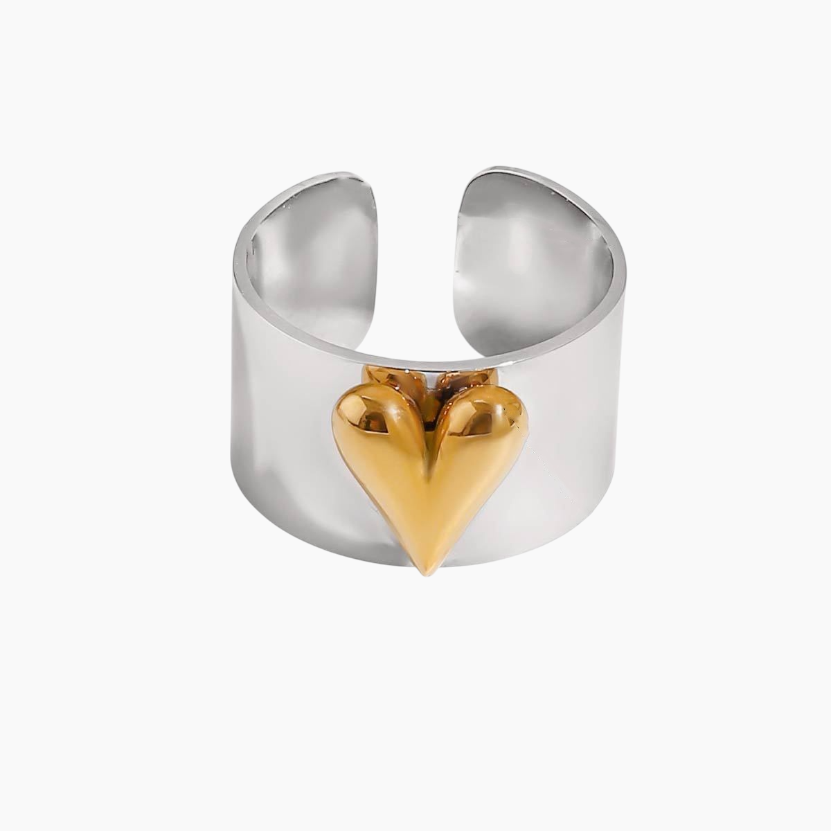 Dual Heart Ring - Silver