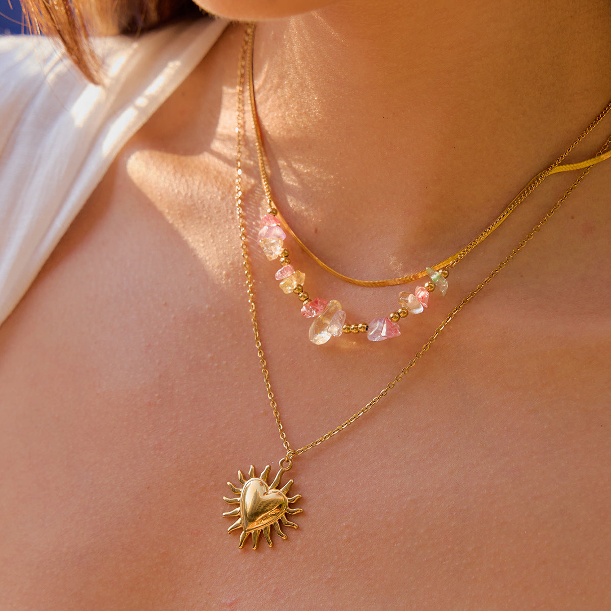Dainty gold layering necklace perfect for casual to dressy looks