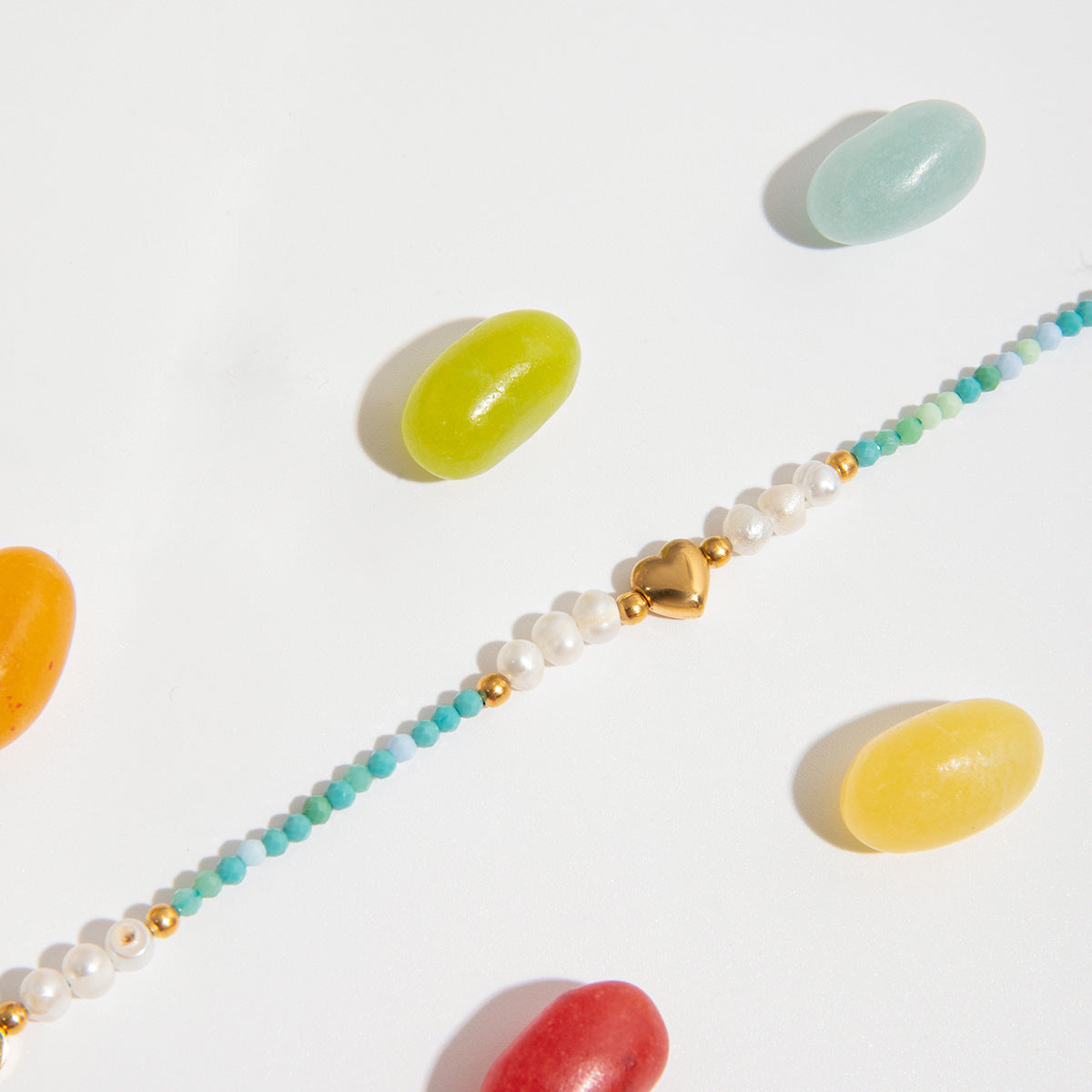 pearl and turquoise summer choker necklace by MiFJewelry