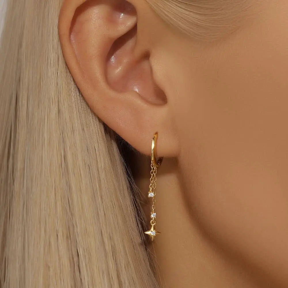 Full Star Drop Earrings