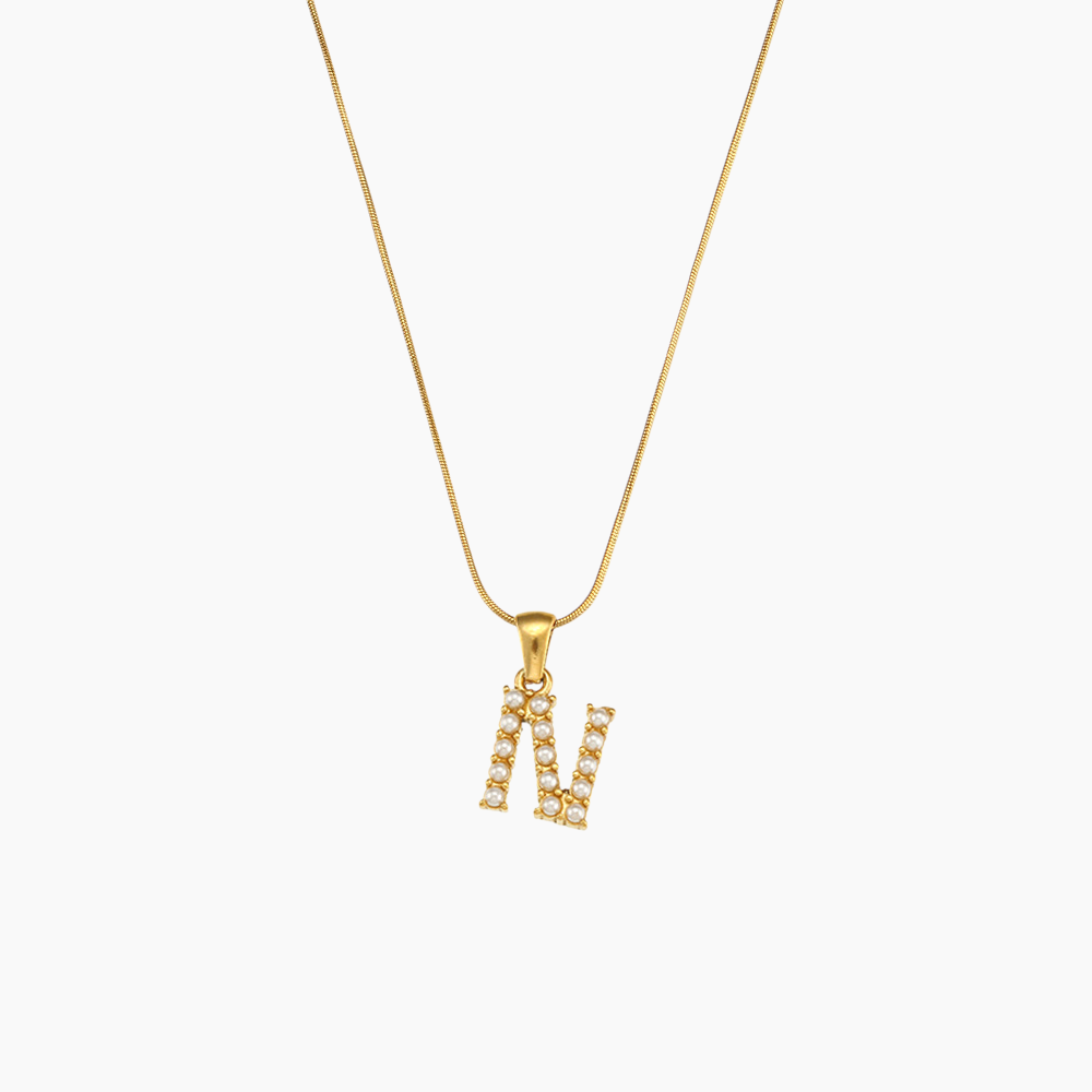 Pearl Initial Pendant Necklace