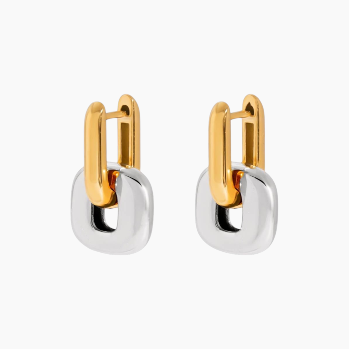 Bold Link Earrings - Silver
