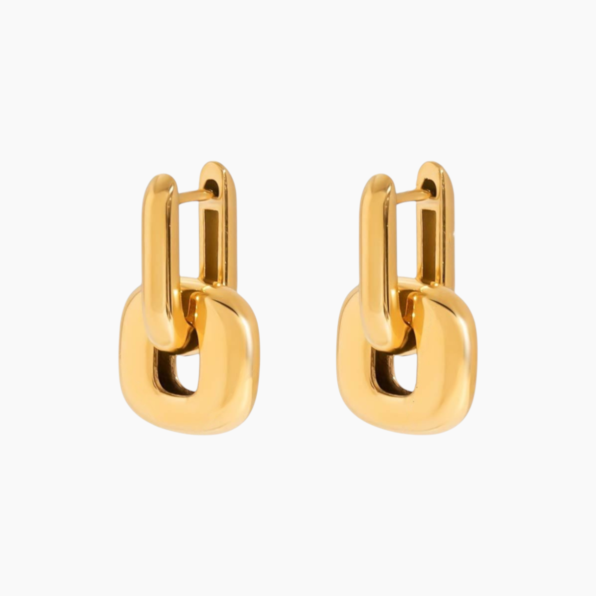 Bold Link Earrings - Golden