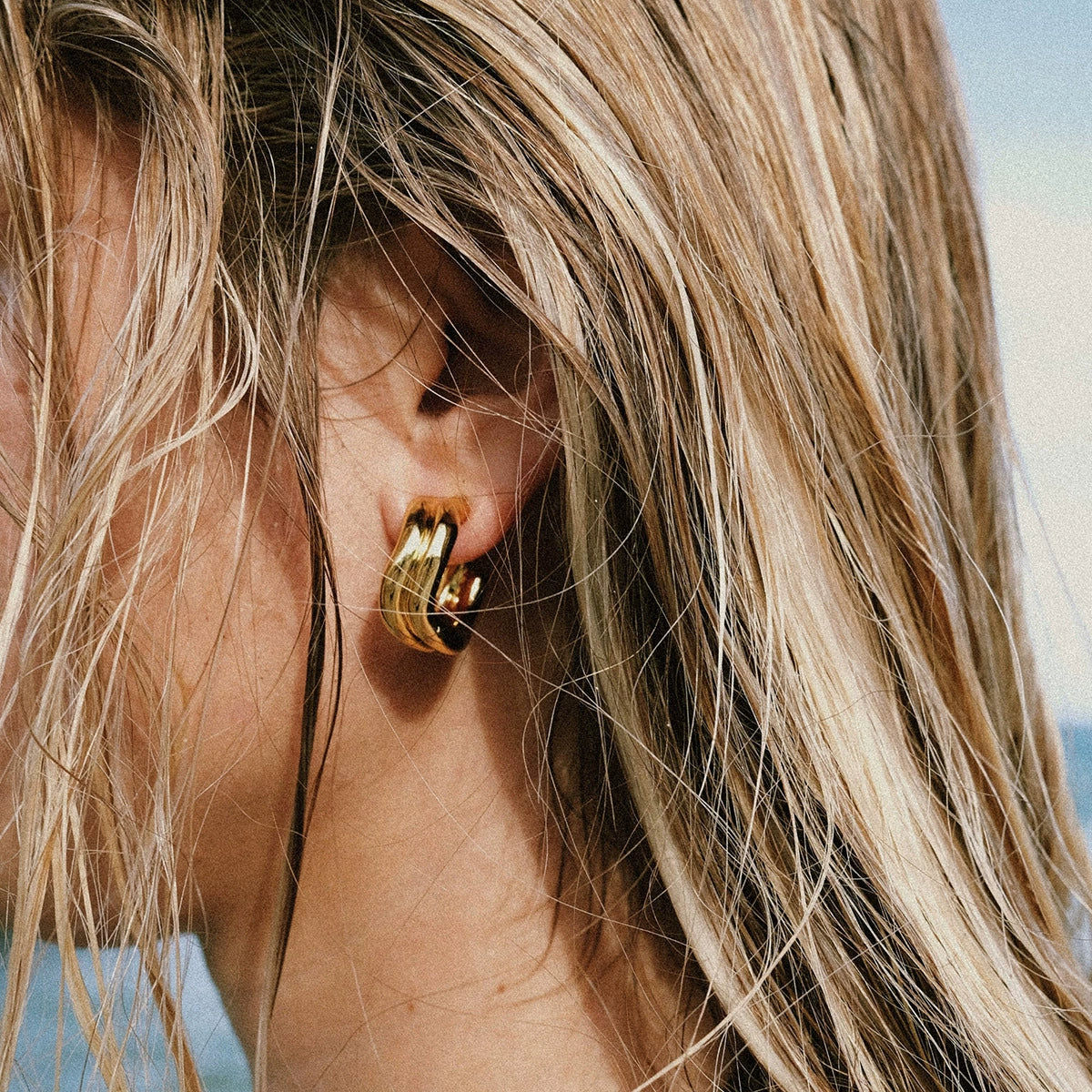 Duo Curve Hoops - Golden