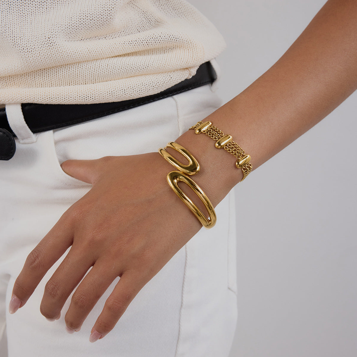 Triple Bold Link Bracelet