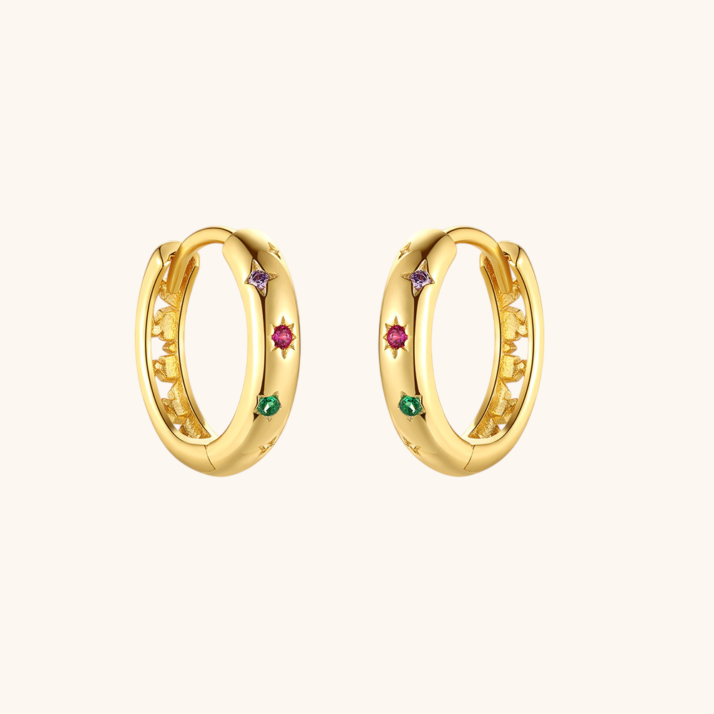 Star Hoop Earrings
