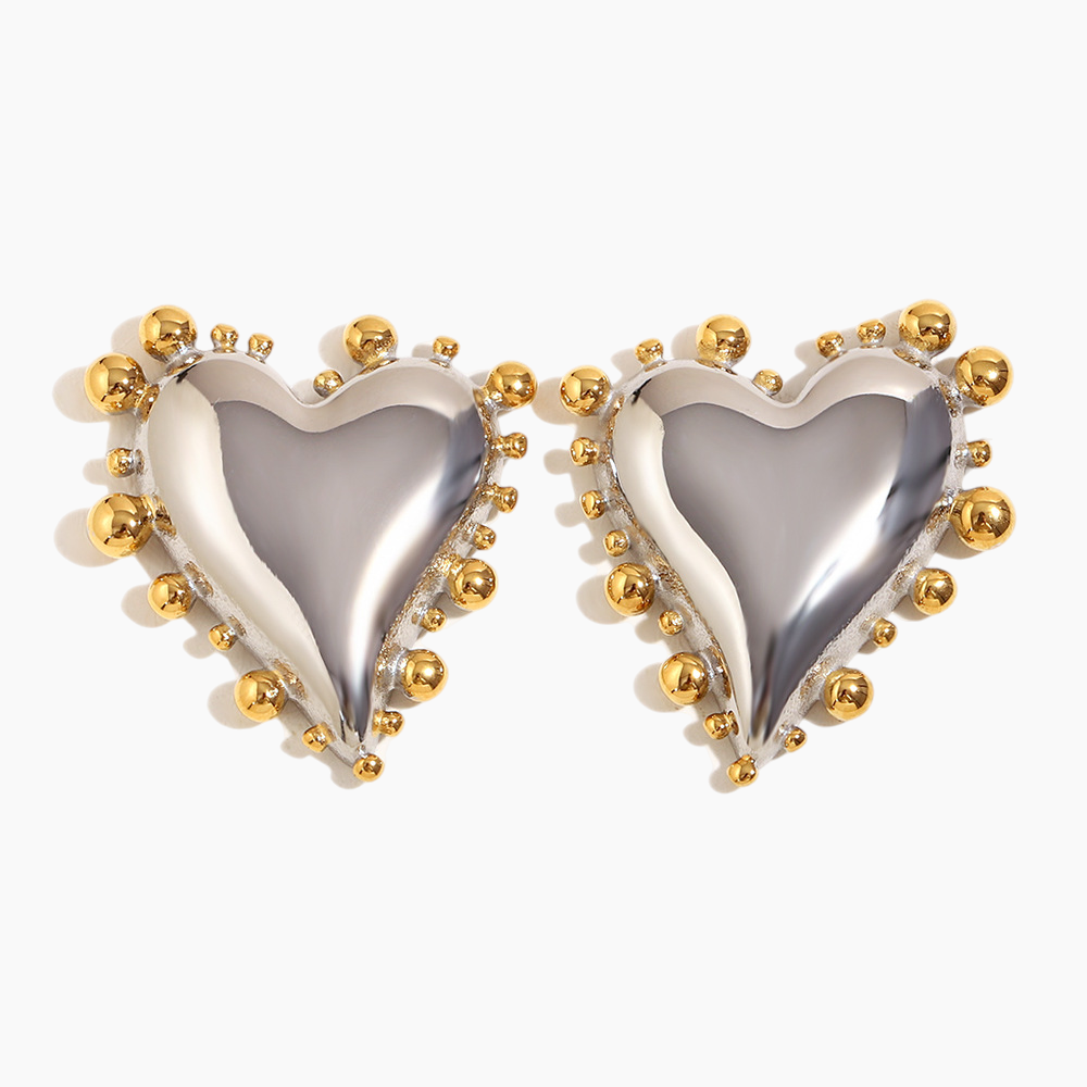 Celestia Dual-Tone Heart Earrings