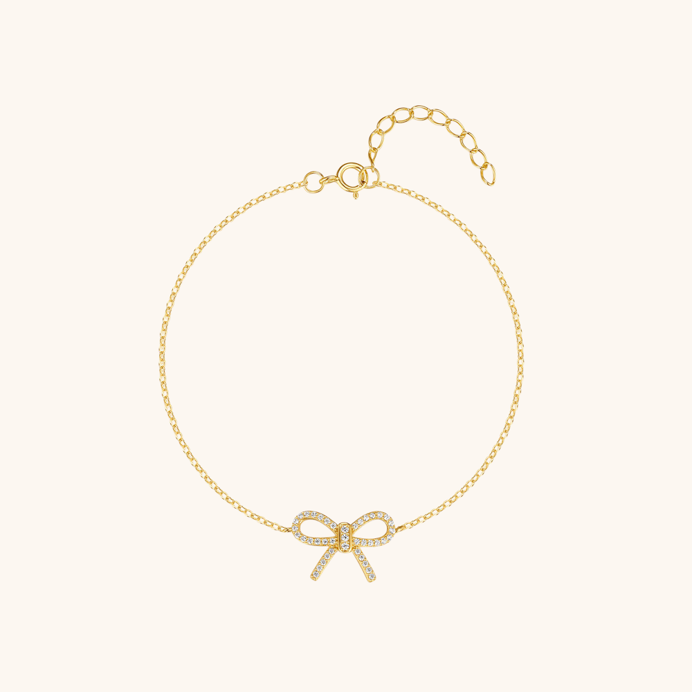 Sterling Silver Zirconia Bow Knot Bracelet