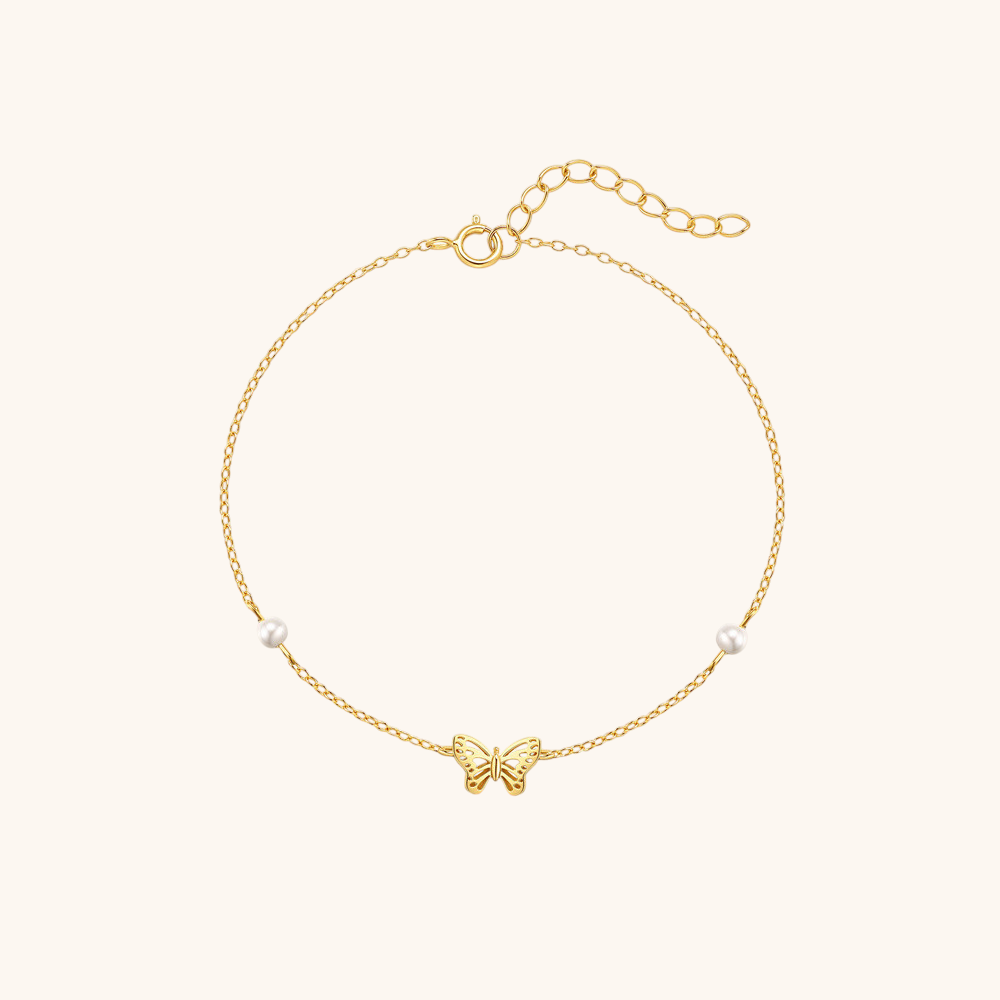 Butterfly Pearl Beaded Bracelet