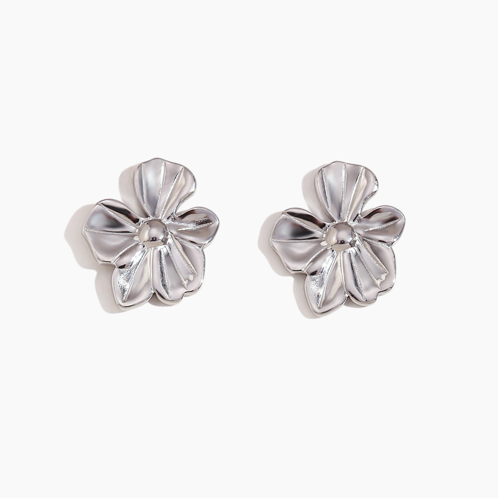 Metallic Bloom Statement Earrings