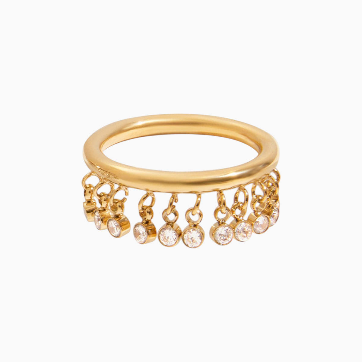 Crystal Fringe Ring - Golden