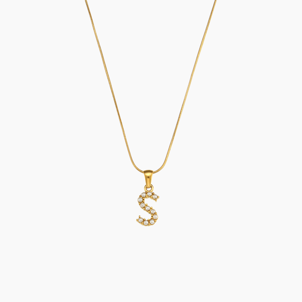 Pearl Initial Pendant Necklace