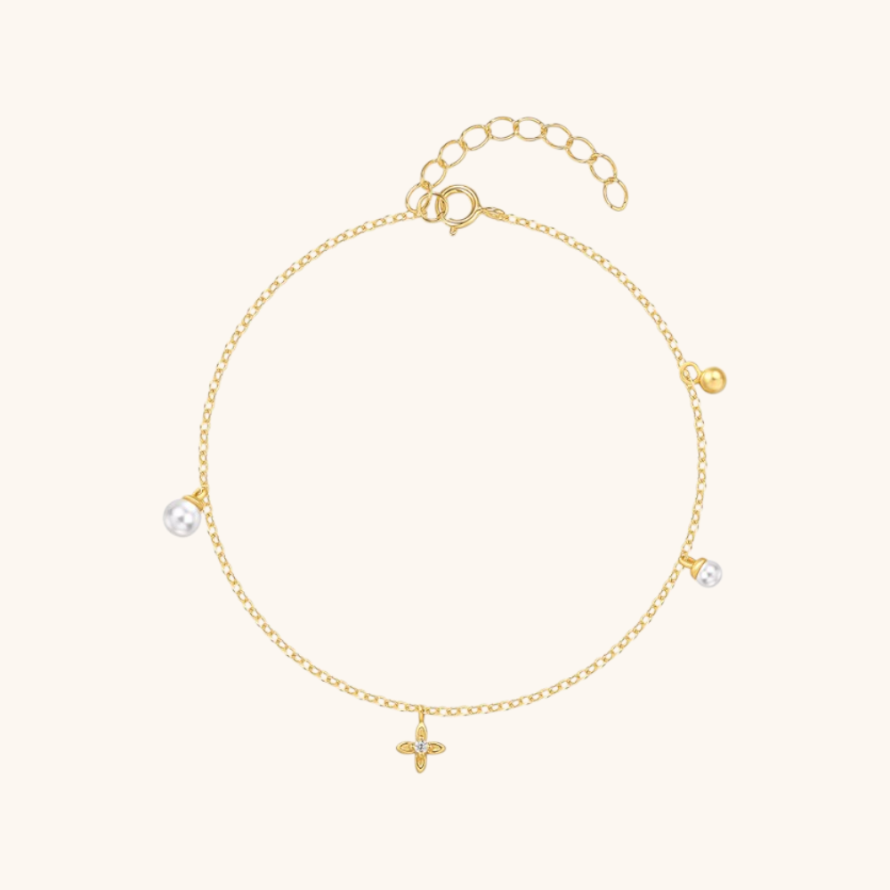 Cross Charm Pearl Bracelet