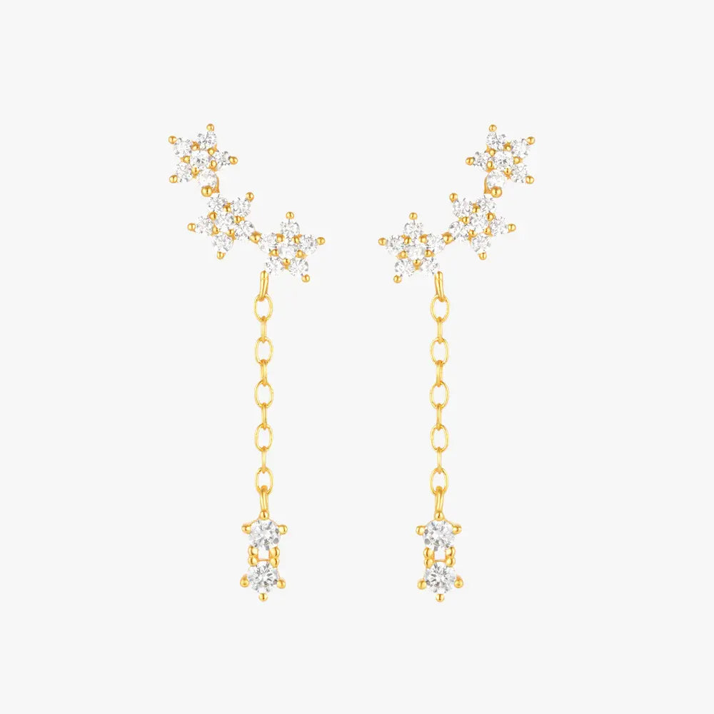 Star Chain Drop Earrings