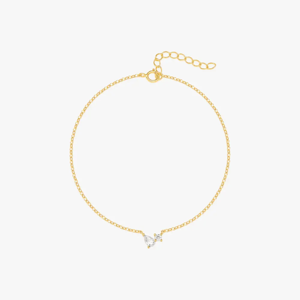 Teardrop Zircon Sterling Silver Bracelet