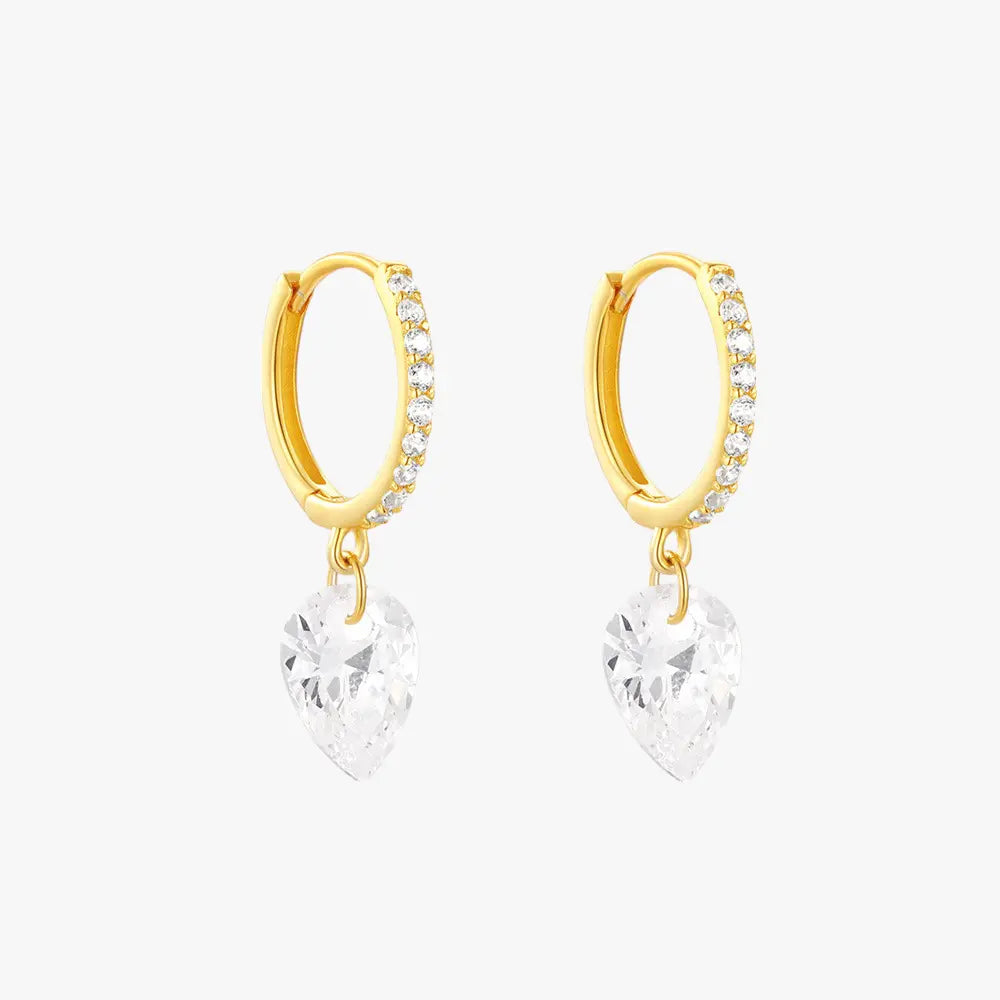 Crystal Drop Hoop Earrings